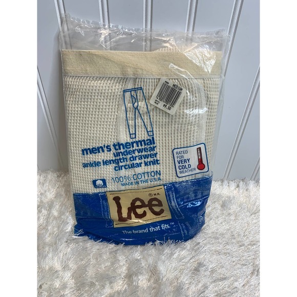Vintage Lee Men's Thermal Underwear Circular Knit Size Medium New Old Stock USA - Picture 1 of 3